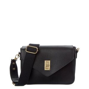 Italian Leather Crossbody, Black